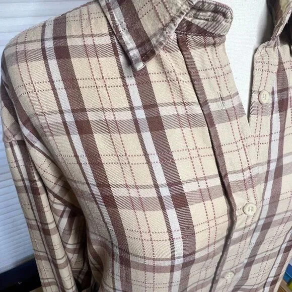 Peacebird Style Grunge Plaid‎ Buttondown Shirt - Picture 4 of 8